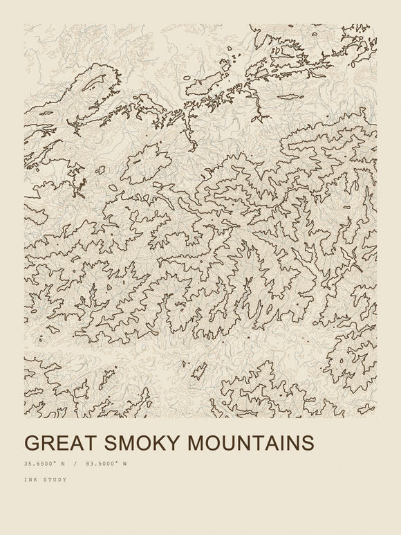 Great Smoky Mountains — Ink print in Atlas Light