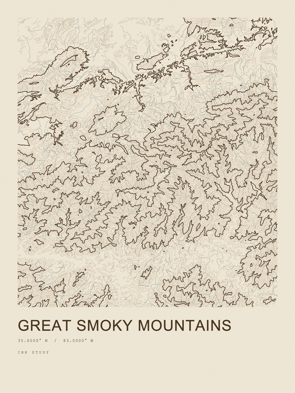 Great Smoky Mountains — Ink print in Atlas Light