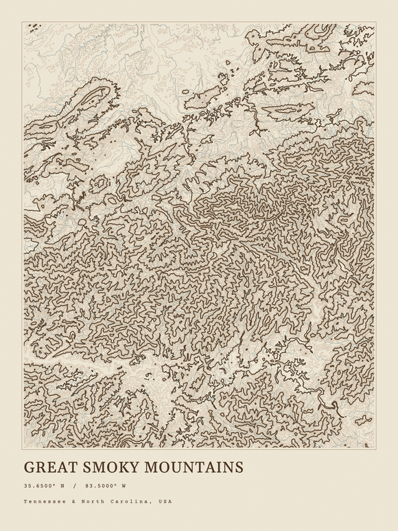 Great Smoky Mountains — Ink print in Atlas Light
