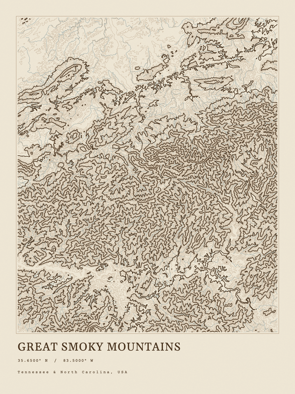 Great Smoky Mountains — Ink print in Atlas Light