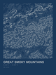 Great Smoky Mountains — Ink print in Blueprint Dark