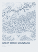 Great Smoky Mountains — Ink print in Blueprint Light