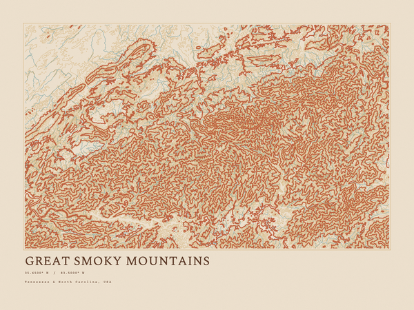 Great Smoky Mountains — Ink print in Desert Light (landscape)