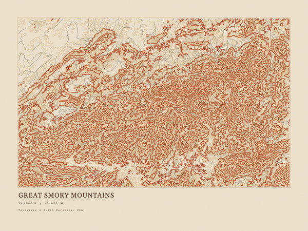 Great Smoky Mountains — Ink print in Desert Light (landscape)