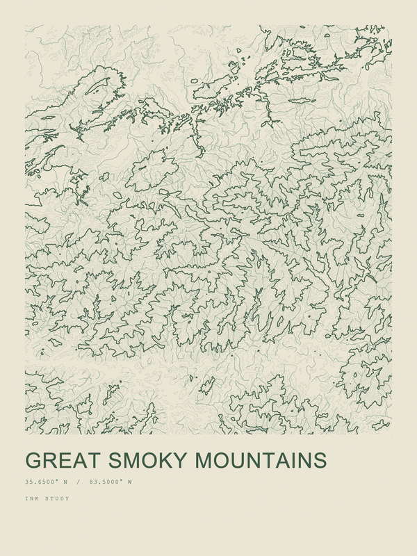 Great Smoky Mountains — Ink print in Ranger Light