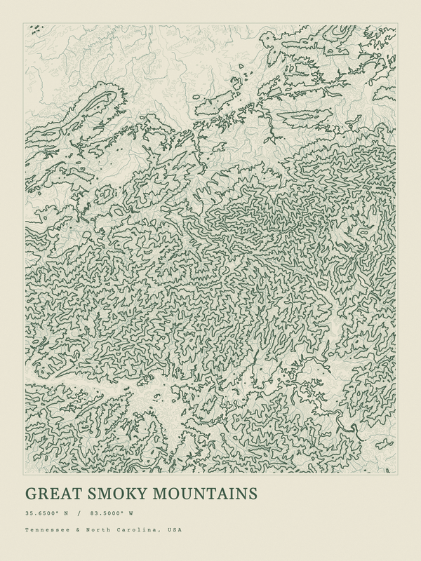 Great Smoky Mountains — Ink print in Ranger Light