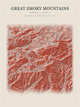 Great Smoky Mountains — Red Relief print in Ember & Ochre