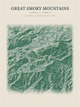 Great Smoky Mountains — Red Relief print in Forest Floor