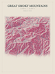 Great Smoky Mountains — Red Relief print in Rose & Stone