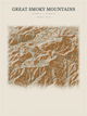 Great Smoky Mountains — Red Relief print in Saffron & Slate