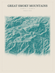 Great Smoky Mountains — Red Relief print in Alpine Teal