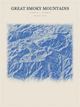 Great Smoky Mountains — Red Relief print in Ultramarine