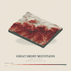 Great Smoky Mountains — Terrain Relief print in Red Earth (square)