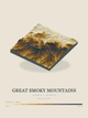 Great Smoky Mountains — Terrain Relief print in Saffron & Slate