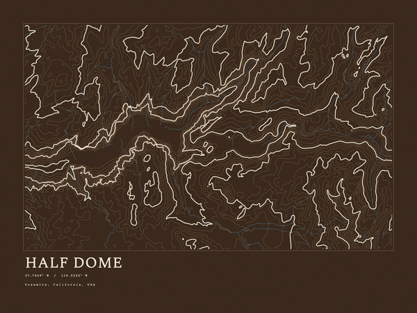 Half Dome — Ink print in Atlas Dark (landscape)