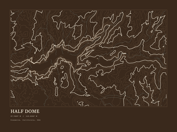 Half Dome — Ink print in Atlas Dark (landscape)