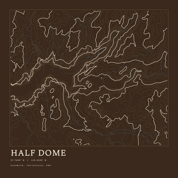 Half Dome — Ink print in Atlas Dark (square)