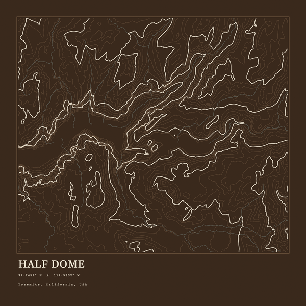 Half Dome — Ink print in Atlas Dark (square)
