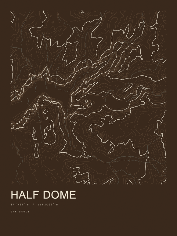 Half Dome — Ink print in Atlas Dark