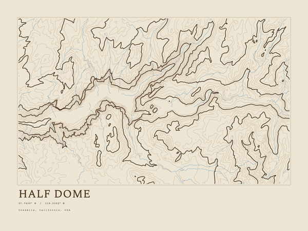 Half Dome — Ink print in Atlas Light (landscape)