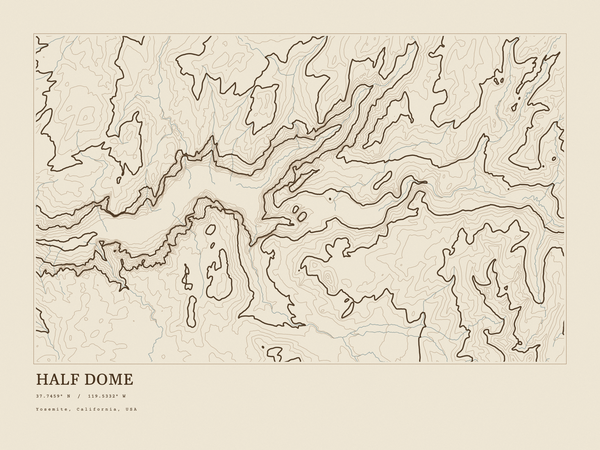 Half Dome — Ink print in Atlas Light (landscape)