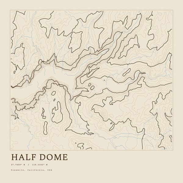 Half Dome — Ink print in Atlas Light (square)