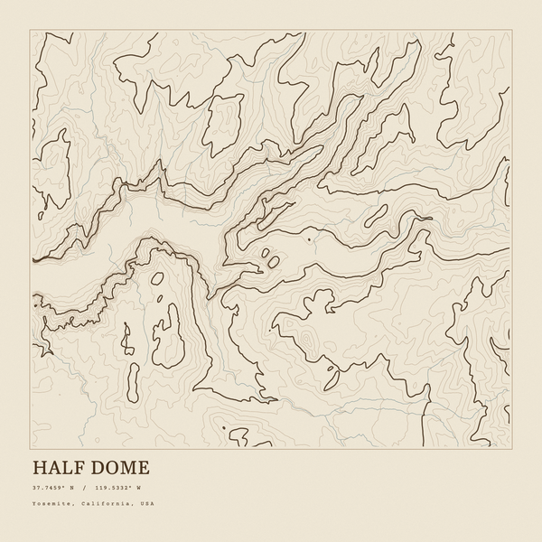 Half Dome — Ink print in Atlas Light (square)