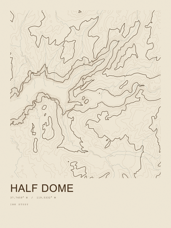 Half Dome — Ink print in Atlas Light