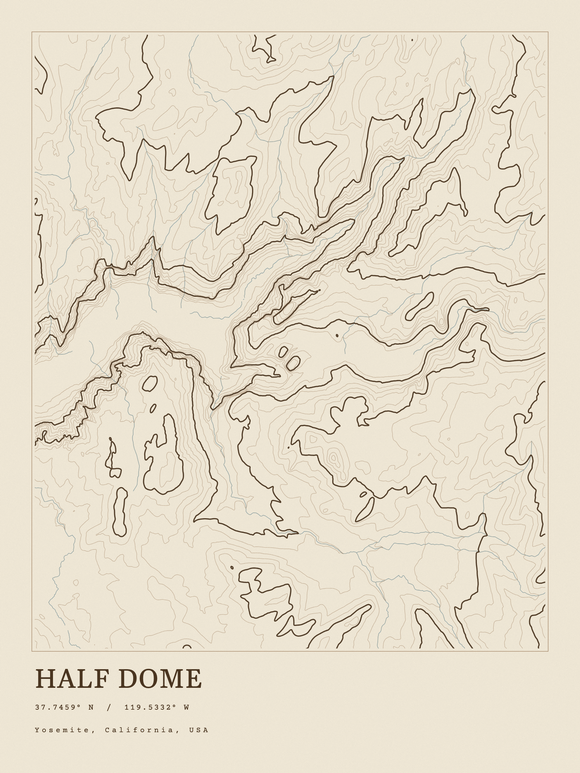Half Dome — Ink print in Atlas Light