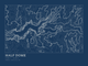 Half Dome — Ink print in Blueprint Dark (landscape)