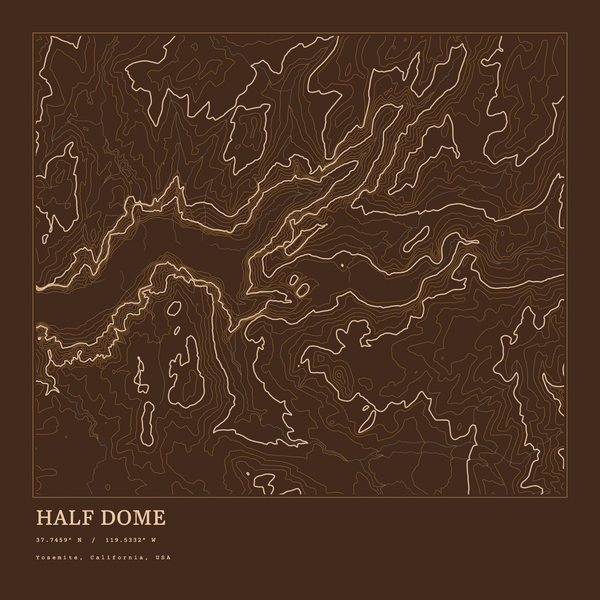 Half Dome — Ink print in Desert Dark (square)
