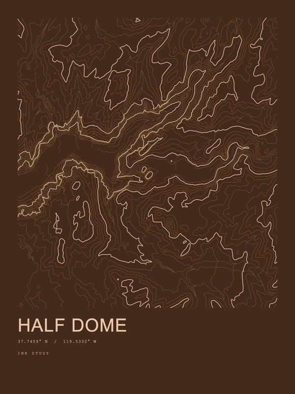 Half Dome — Ink print in Desert Dark