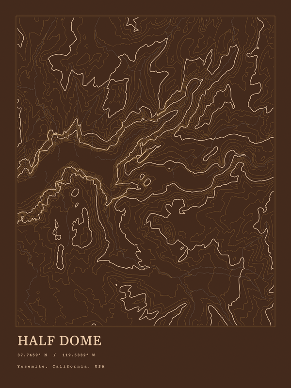 Half Dome — Ink print in Desert Dark