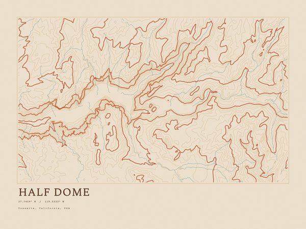 Half Dome — Ink print in Desert Light (landscape)