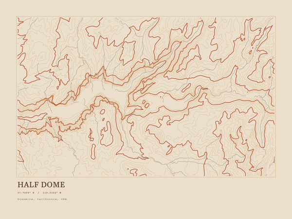 Half Dome — Ink print in Desert Light (landscape)