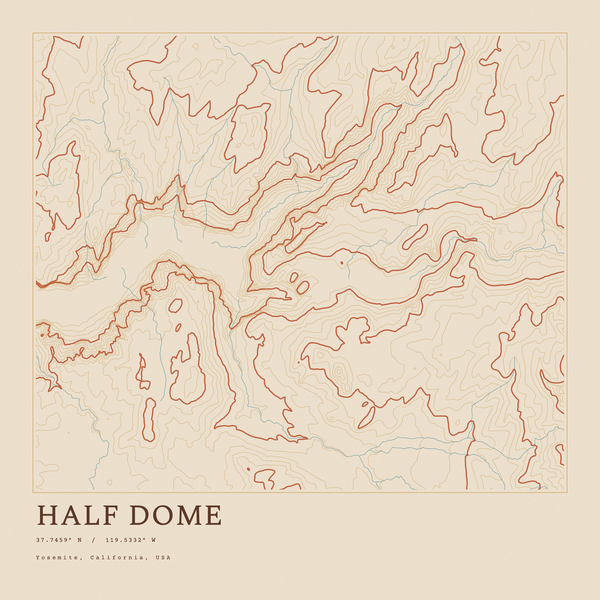 Half Dome — Ink print in Desert Light (square)