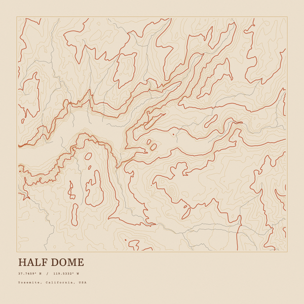 Half Dome — Ink print in Desert Light (square)