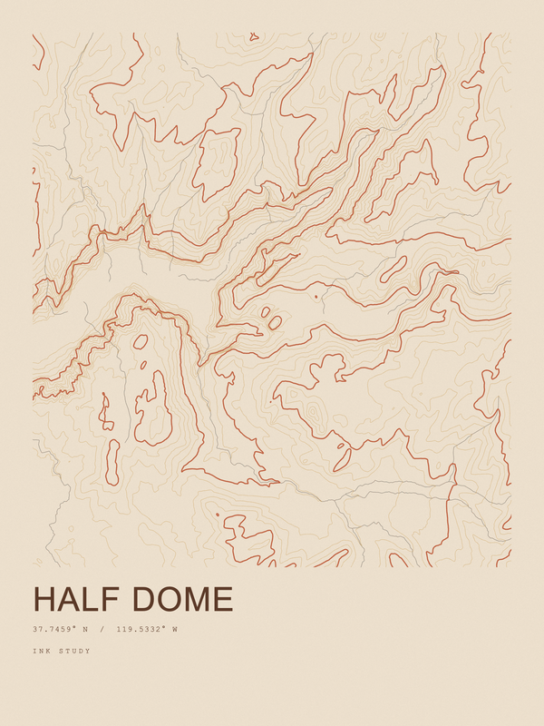 Half Dome — Ink print in Desert Light