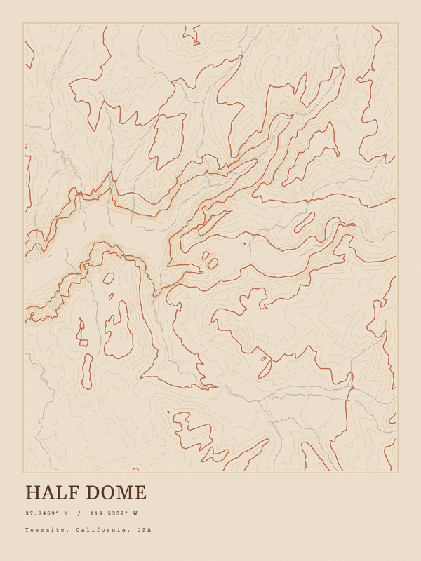 Half Dome — Ink print in Desert Light