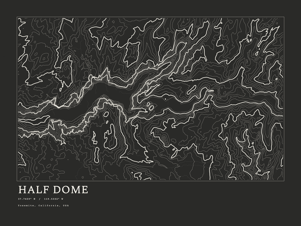 Half Dome — Ink print in Ink Dark (landscape)