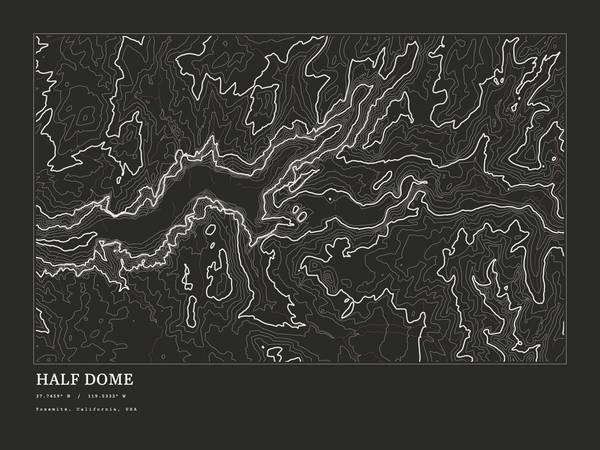 Half Dome — Ink print in Ink Dark (landscape)