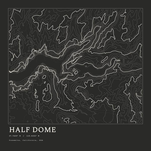Half Dome — Ink print in Ink Dark (square)