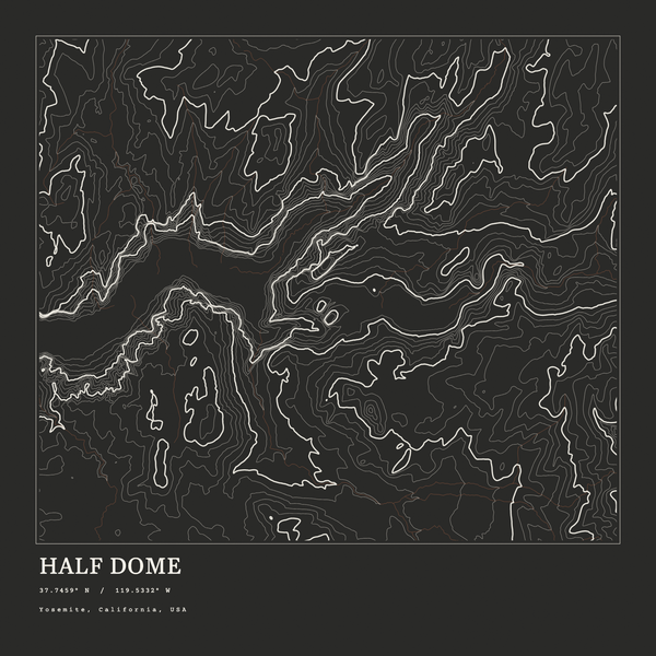 Half Dome — Ink print in Ink Dark (square)