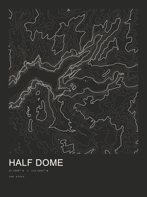 Half Dome — Ink print in Ink Dark