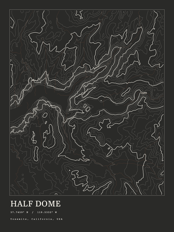 Half Dome — Ink print in Ink Dark