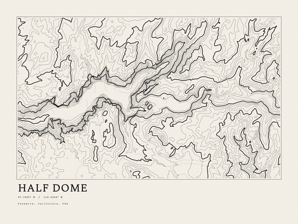 Half Dome — Ink print in Ink Light (landscape)