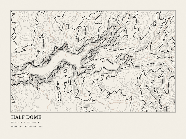 Half Dome — Ink print in Ink Light (landscape)
