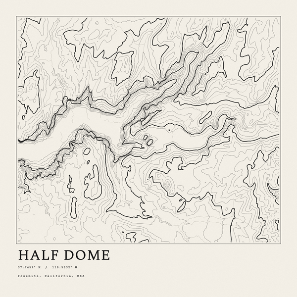 Half Dome — Ink print in Ink Light (square)