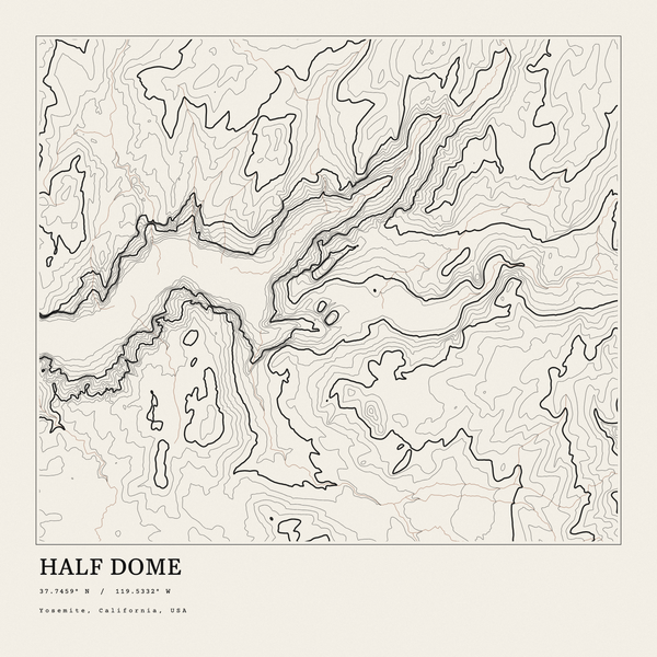 Half Dome — Ink print in Ink Light (square)