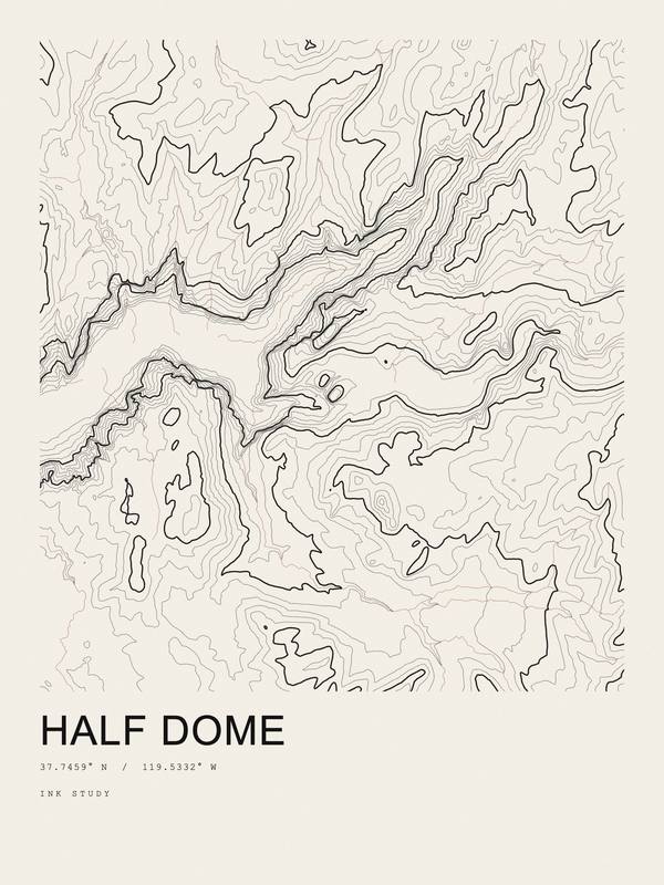 Half Dome — Ink print in Ink Light